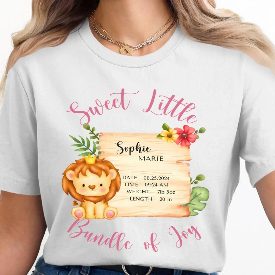 Custom Cute Lion Safari Baby Announcement T-Shirt - ART-TSH049 - ARTFULANE