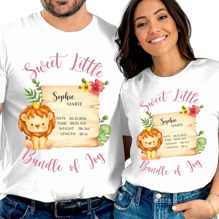 Custom Cute Lion Safari Baby Announcement T-Shirt - ART-TSH049 - ARTFULANE