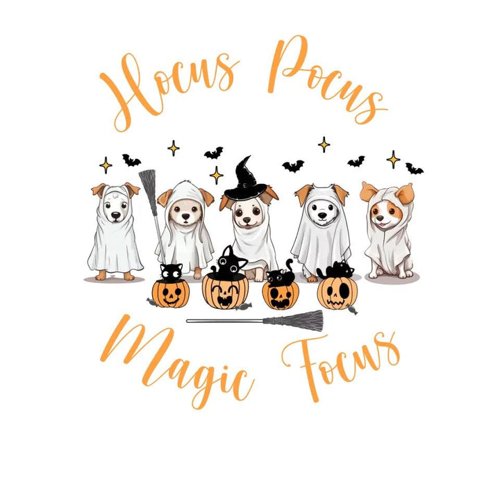 Custom Cute Retro Halloween Ghost Dogs T-Shirt - ART-TSH054 - ARTFULANE