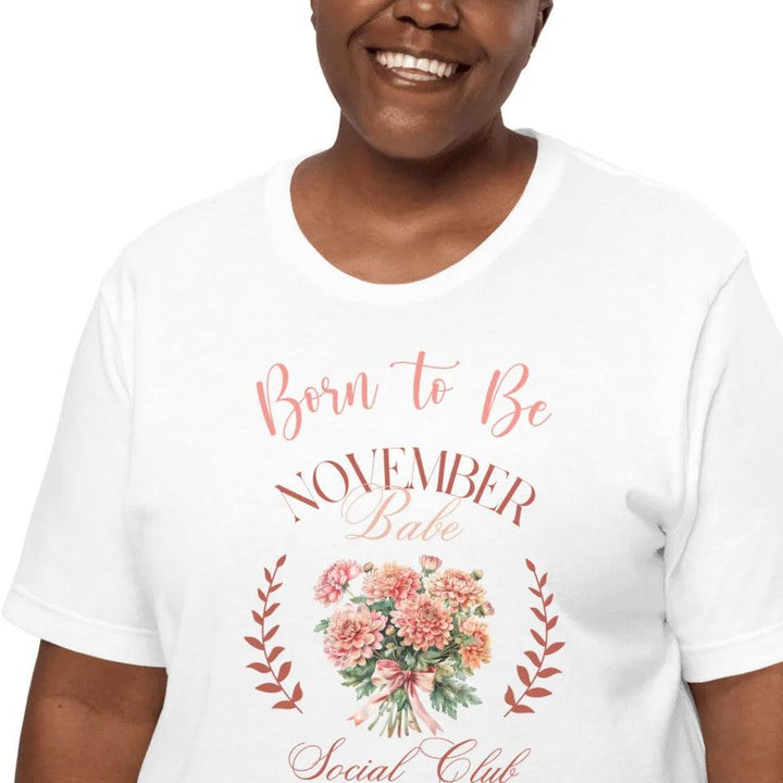 Custom Birth Month Flower Social Club T-Shirt - ART-TSH057 - ARTFULANE