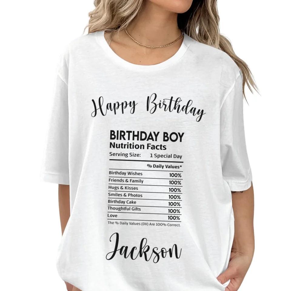 Custom Occasions Nutrition Facts T-Shirt - ART-TSH062 - ARTFULANE