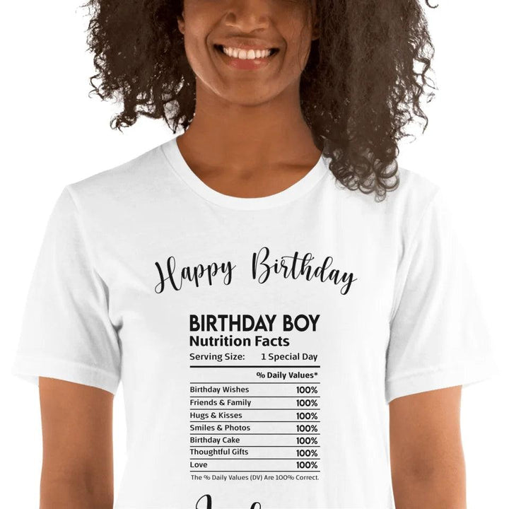 Custom Occasions Nutrition Facts T-Shirt - ART-TSH062 - ARTFULANE