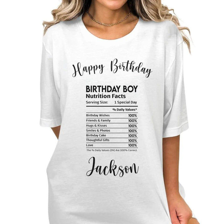 Custom Occasions Nutrition Facts T-Shirt - ART-TSH062 - ARTFULANE