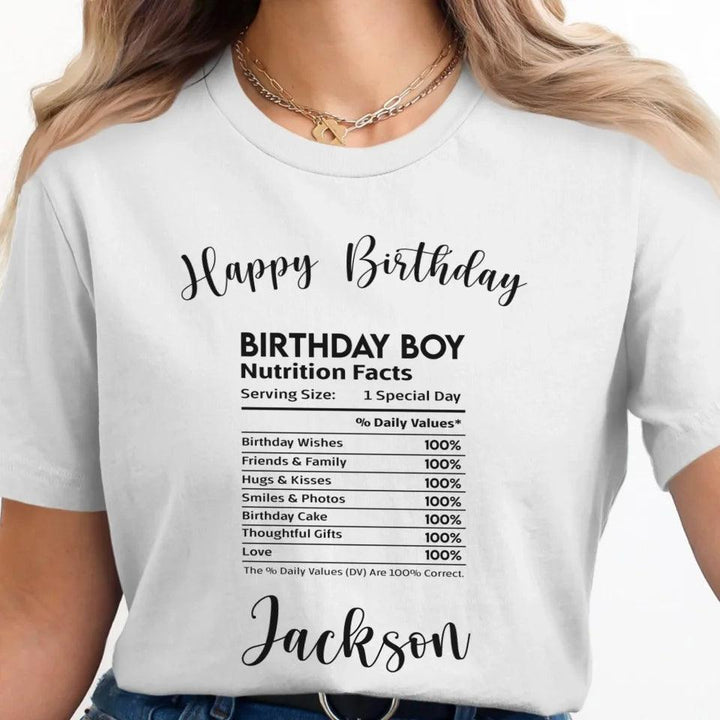 Custom Occasions Nutrition Facts T-Shirt - ART-TSH062 - ARTFULANE