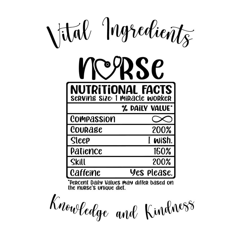 Custom Nurse Nutrition Facts T-Shirt - ART-TSH063 - ARTFULANE