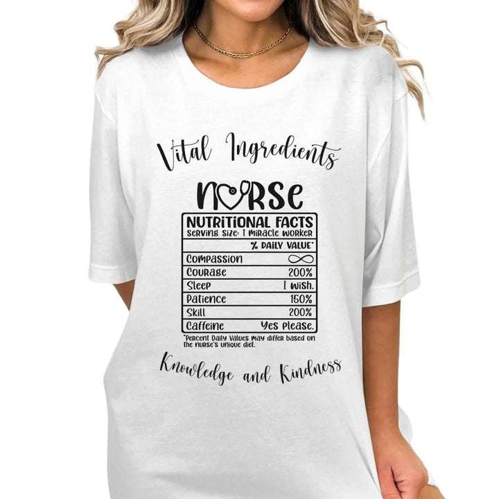 Custom Nurse Nutrition Facts T-Shirt - ART-TSH063 - ARTFULANE