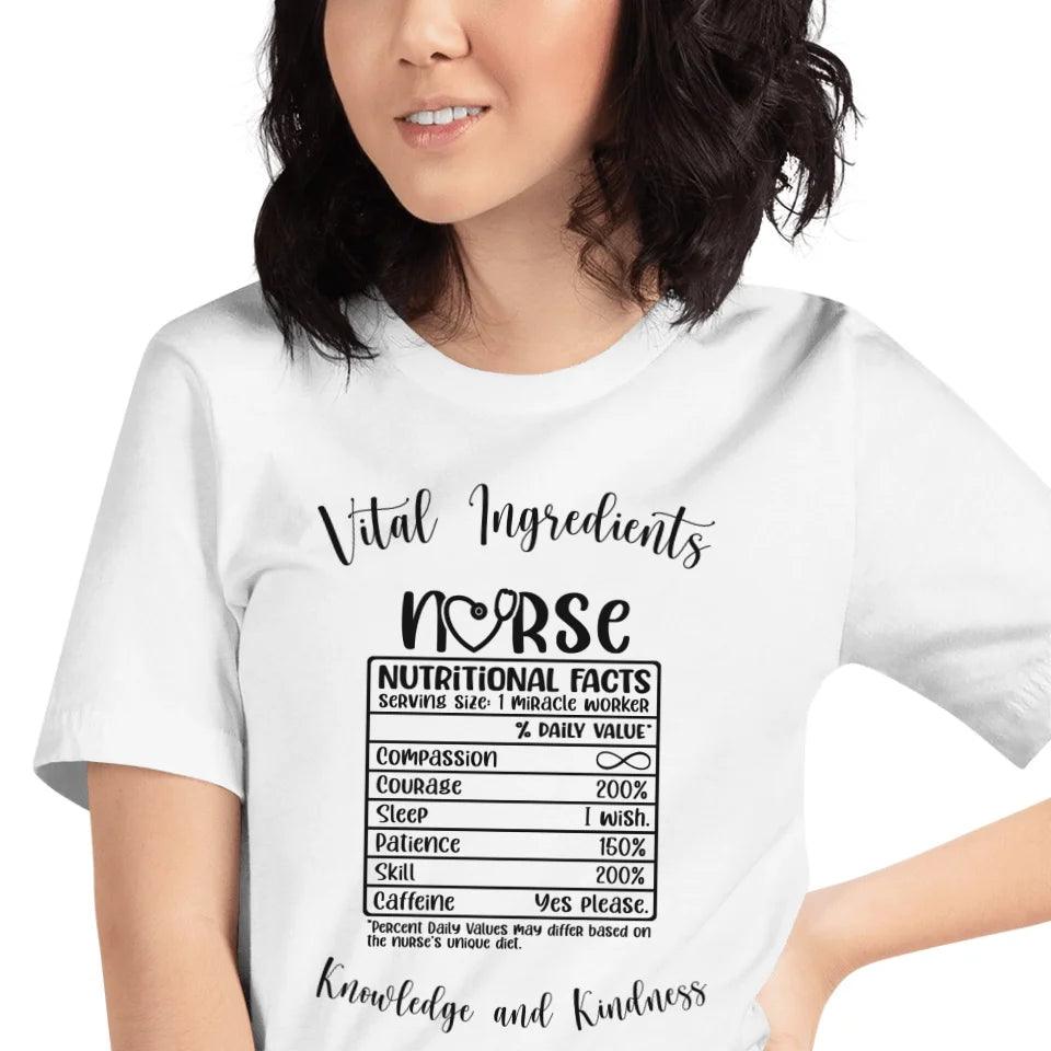 Custom Nurse Nutrition Facts T-Shirt - ART-TSH063 - ARTFULANE