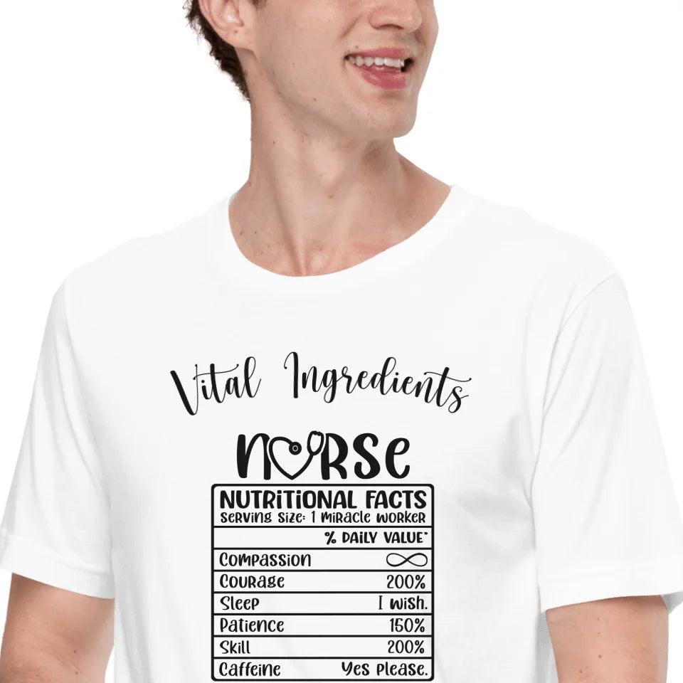 Custom Nurse Nutrition Facts T-Shirt - ART-TSH063 - ARTFULANE