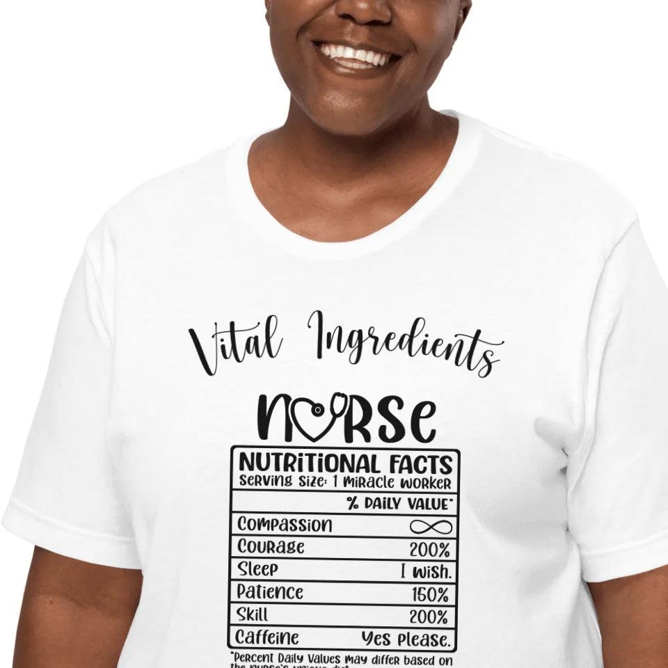 Custom Nurse Nutrition Facts T-Shirt - ART-TSH063 - ARTFULANE