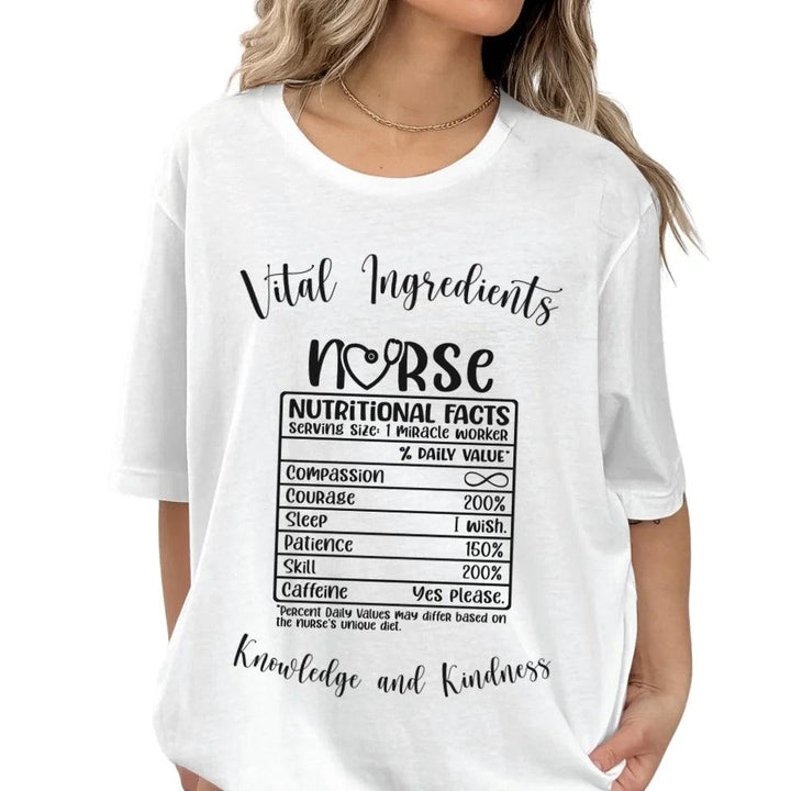 Custom Nurse Nutrition Facts T-Shirt - ART-TSH063 - ARTFULANE