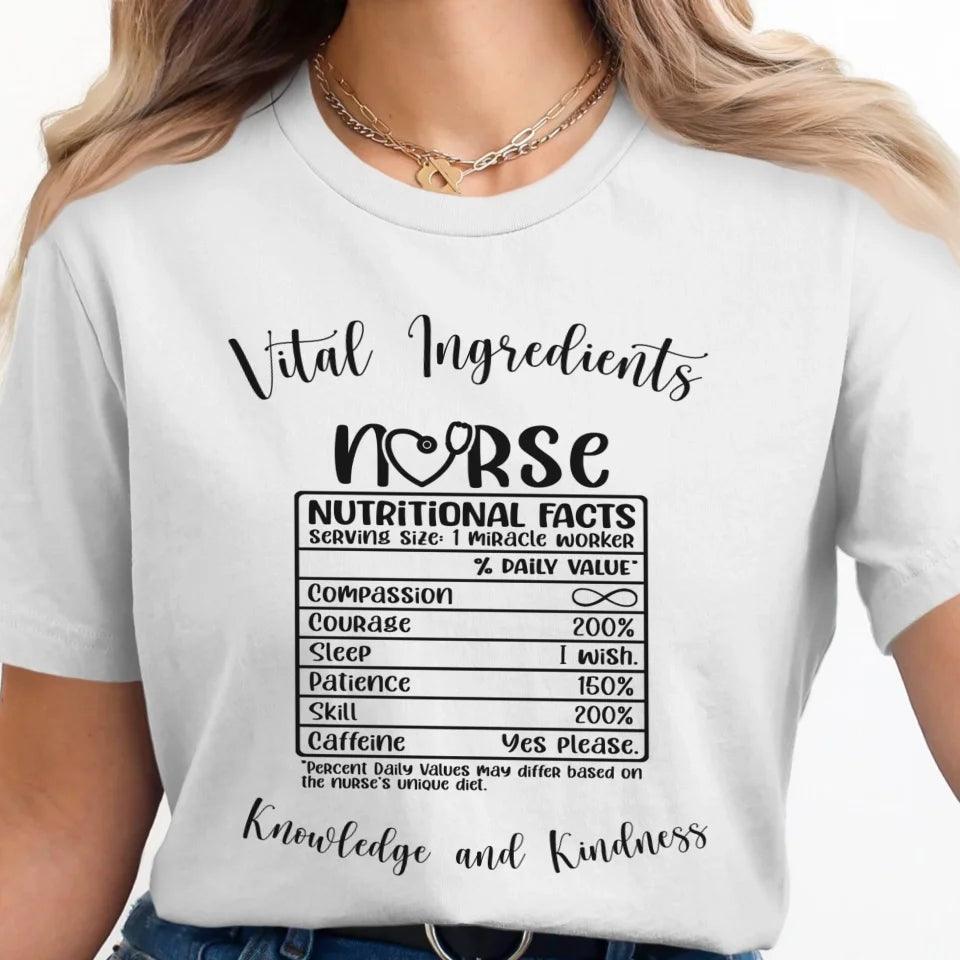 Custom Nurse Nutrition Facts T-Shirt - ART-TSH063 - ARTFULANE