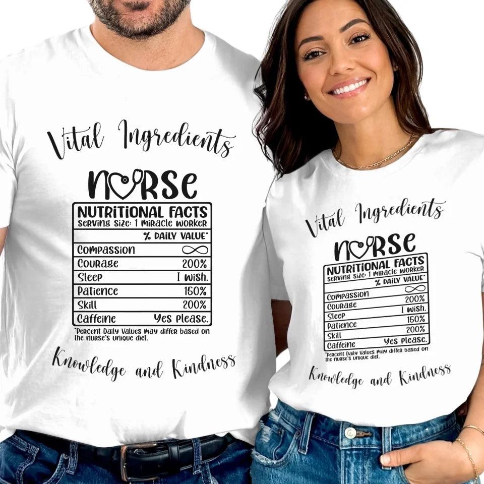 Custom Nurse Nutrition Facts T-Shirt - ART-TSH063 - ARTFULANE