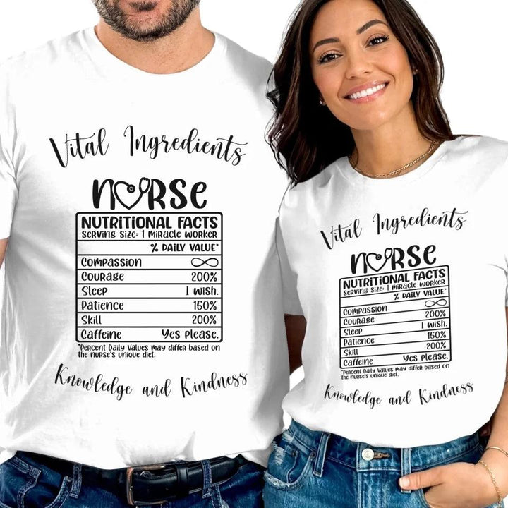 Custom Nurse Nutrition Facts T-Shirt - ART-TSH063 - ARTFULANE