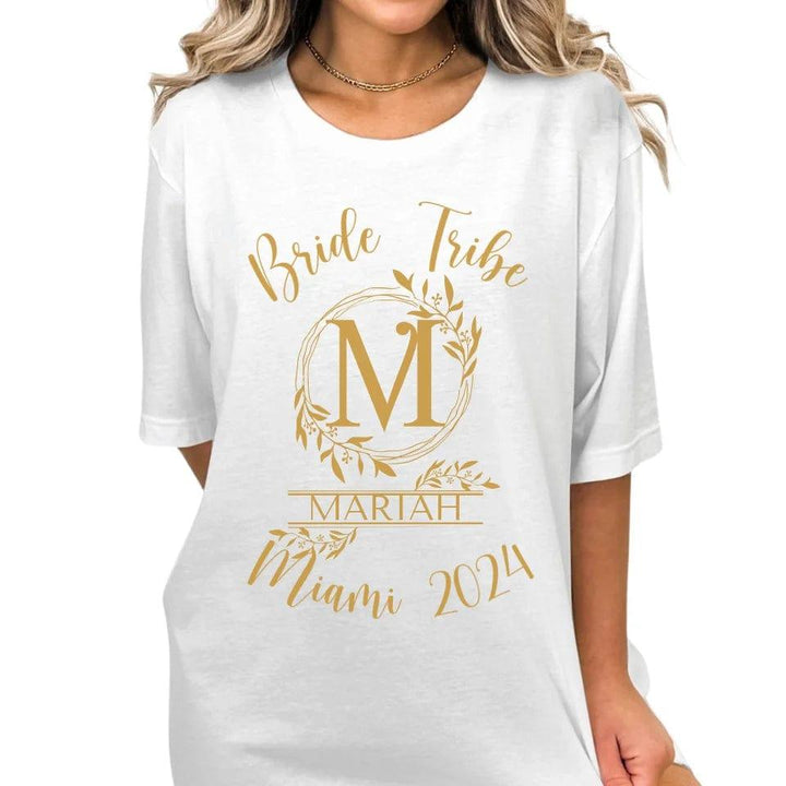 Custom Floral Initial Monogram T-Shirt - ART-TSH068 - ARTFULANE