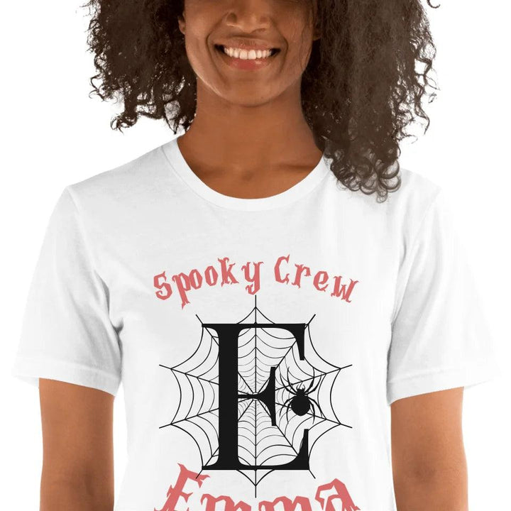 Custom Spooky Spider Web Initial T-Shirt - ART-TSH071 - ARTFULANE