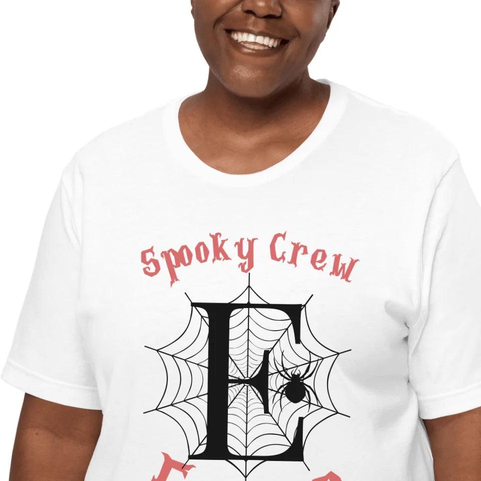 Custom Spooky Spider Web Initial T-Shirt - ART-TSH071 - ARTFULANE