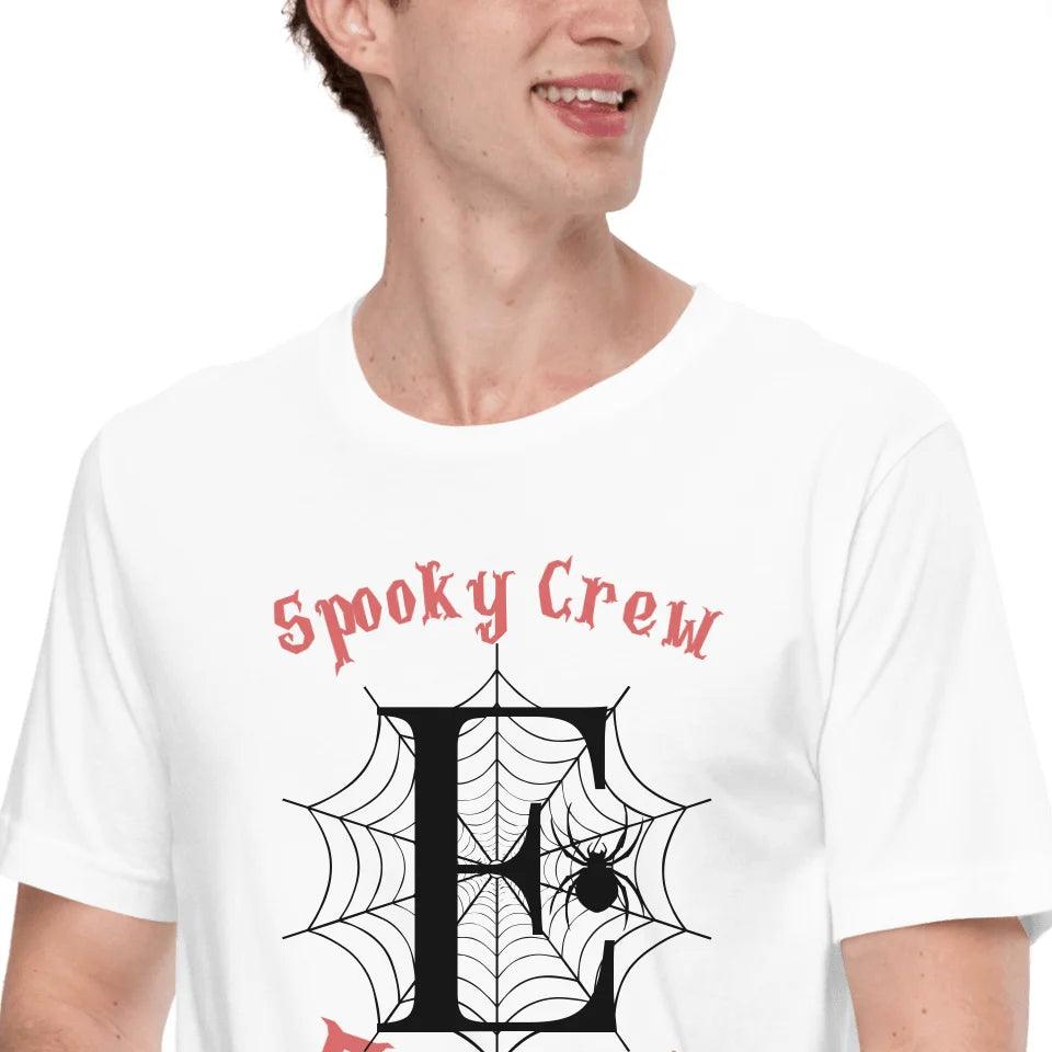 Custom Spooky Spider Web Initial T-Shirt - ART-TSH071 - ARTFULANE