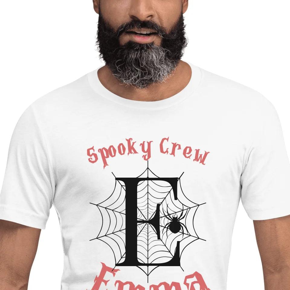 Custom Spooky Spider Web Initial T-Shirt - ART-TSH071 - ARTFULANE