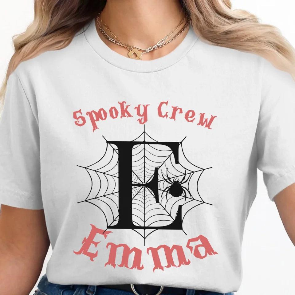 Custom Spooky Spider Web Initial T-Shirt - ART-TSH071 - ARTFULANE