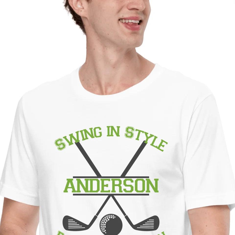 Custom Split Golf Design Monogram T-Shirt - ART-TSH094 - ARTFULANE