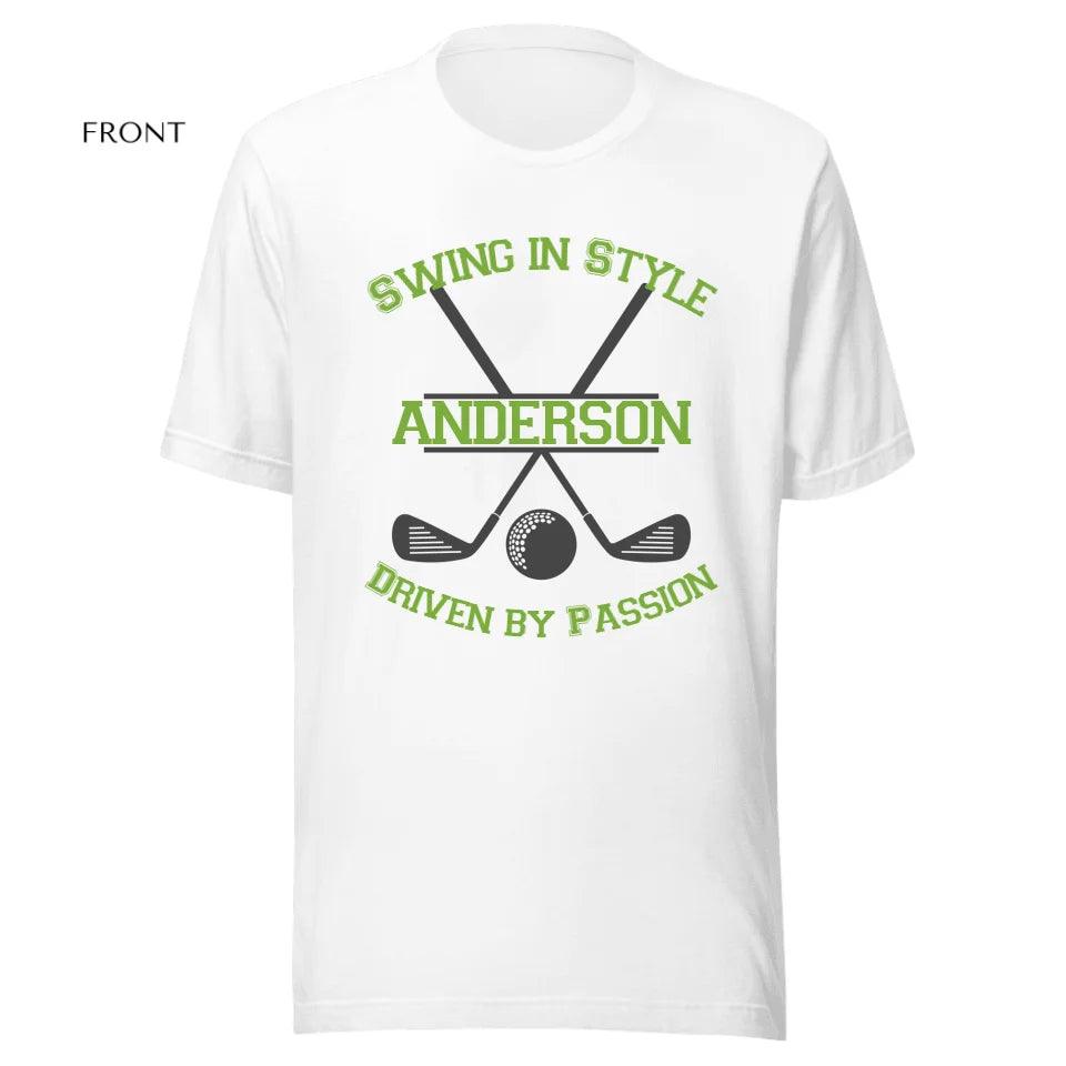 Custom Split Golf Design Monogram T-Shirt - ART-TSH094 - ARTFULANE