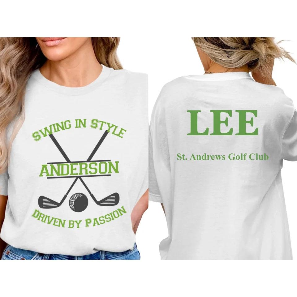 Custom Split Golf Design Monogram T-Shirt - ART-TSH094 - ARTFULANE