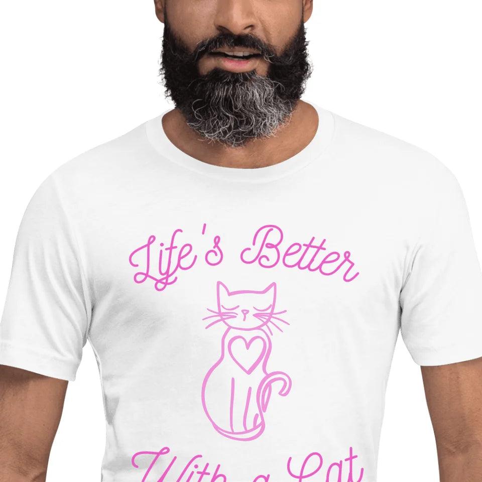 Custom Cat Line Art T-Shirt - ART-TSH101 - ARTFULANE