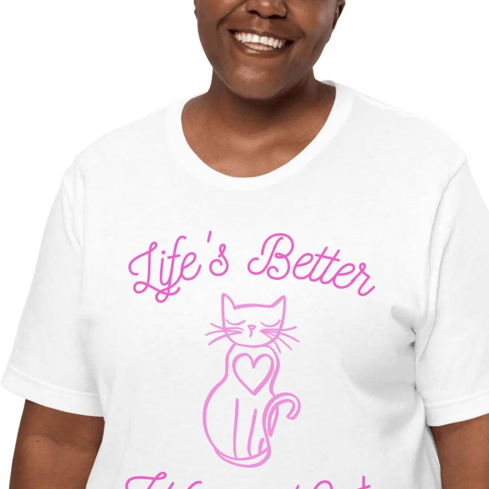 Custom Cat Line Art T-Shirt - ART-TSH101 - ARTFULANE