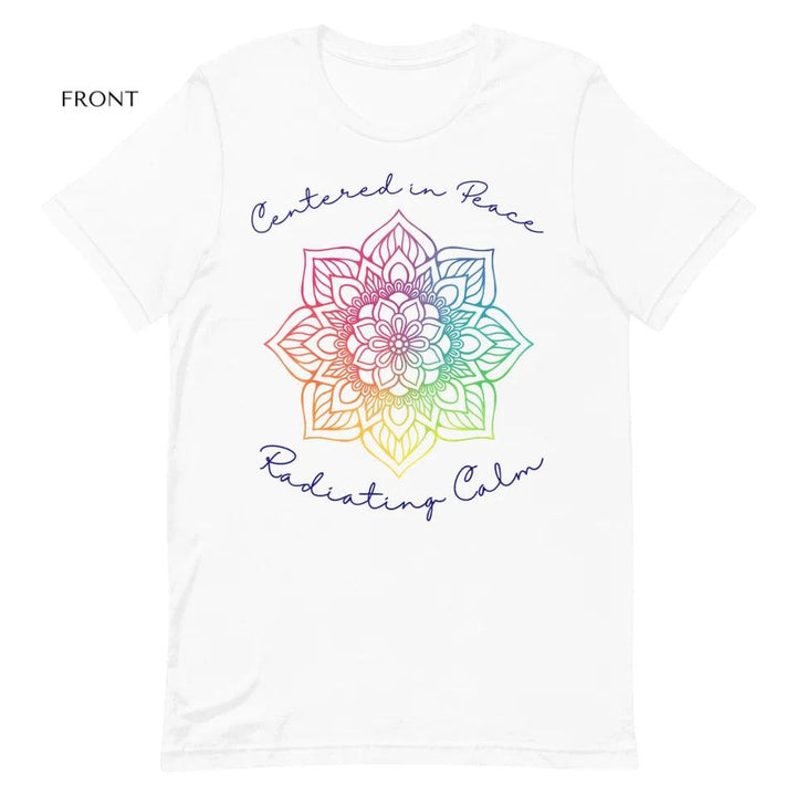 Custom Rainbow and Gold Mandala T-Shirt - ART-TSH106 - ARTFULANE