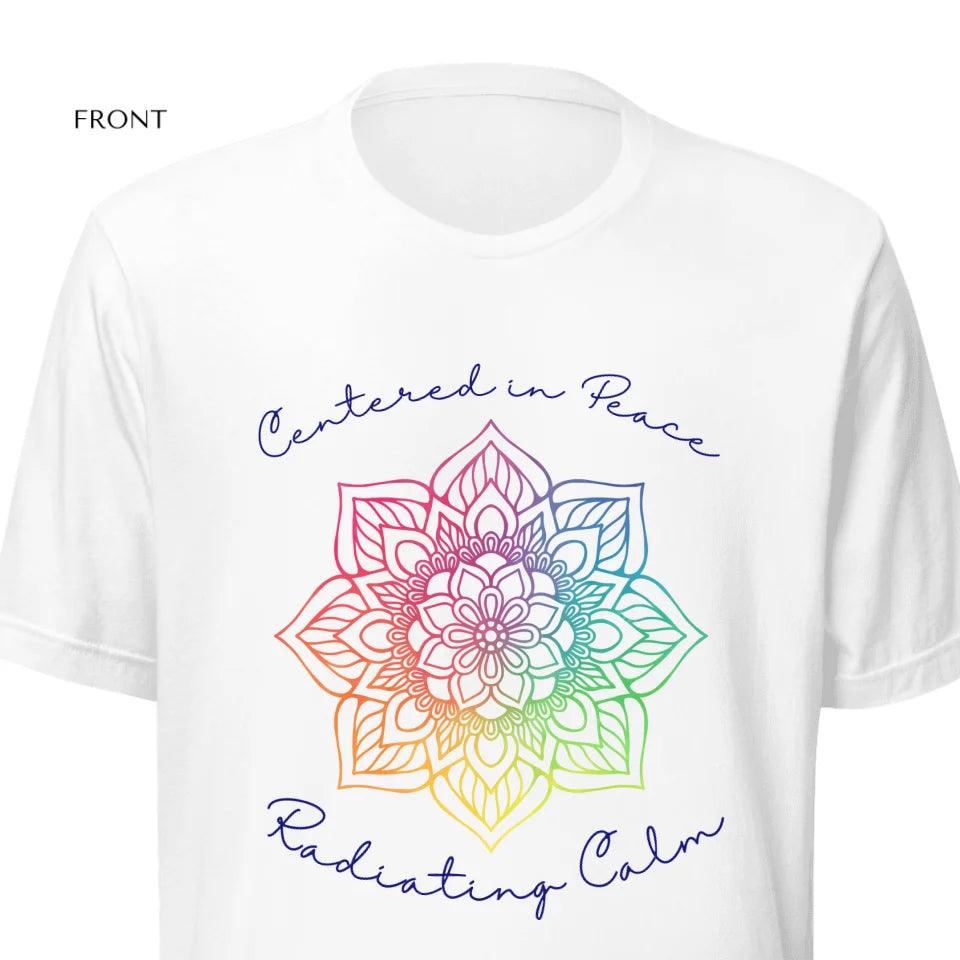 Custom Rainbow and Gold Mandala T-Shirt - ART-TSH106 - ARTFULANE