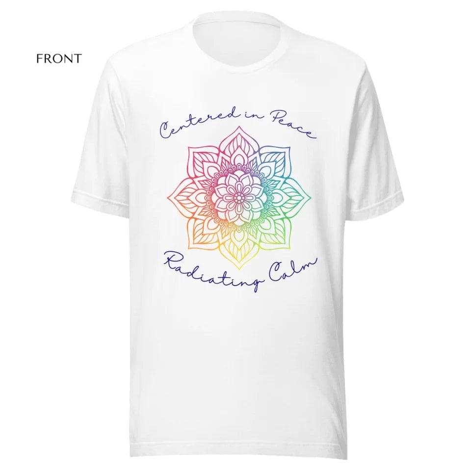 Custom Rainbow and Gold Mandala T-Shirt - ART-TSH106 - ARTFULANE