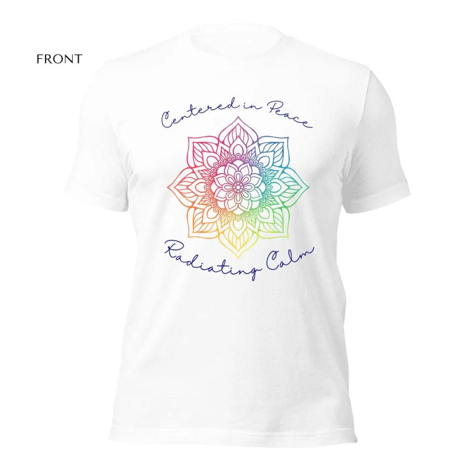 Custom Rainbow and Gold Mandala T-Shirt - ART-TSH106 - ARTFULANE