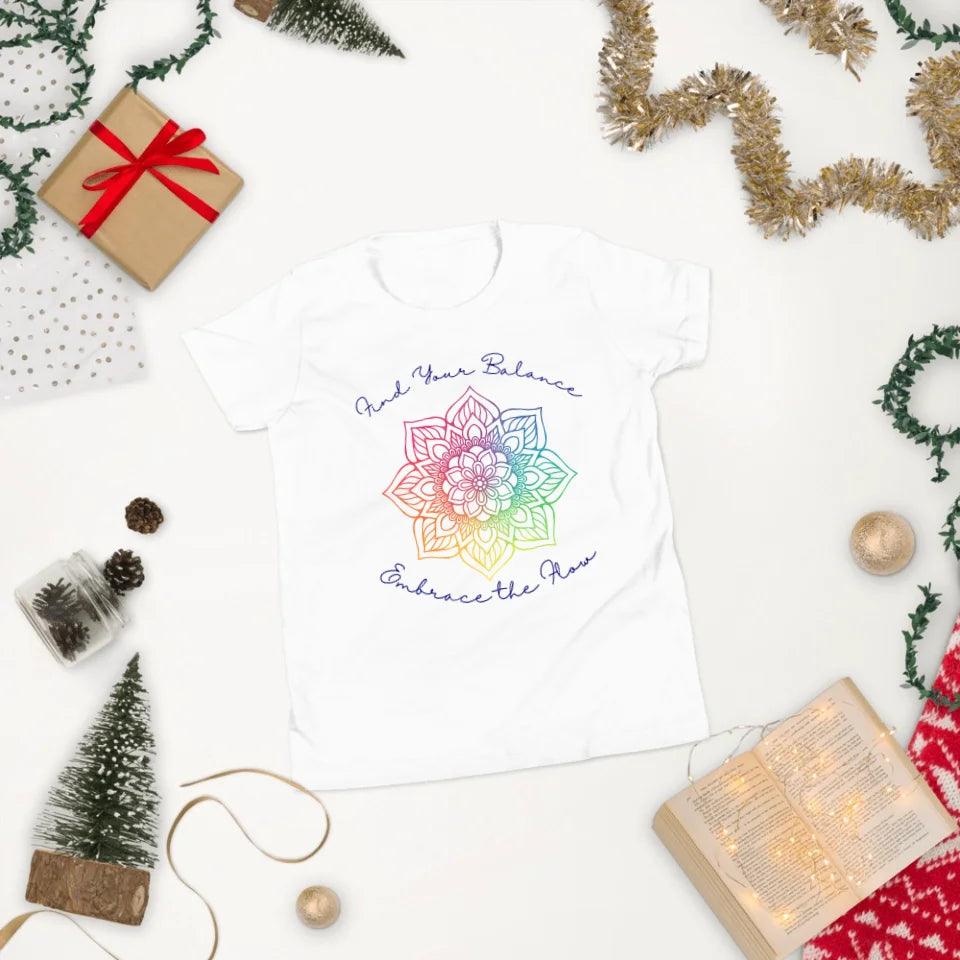 Custom Rainbow and Gold Mandala T-Shirt - ART-TSH106 - ARTFULANE