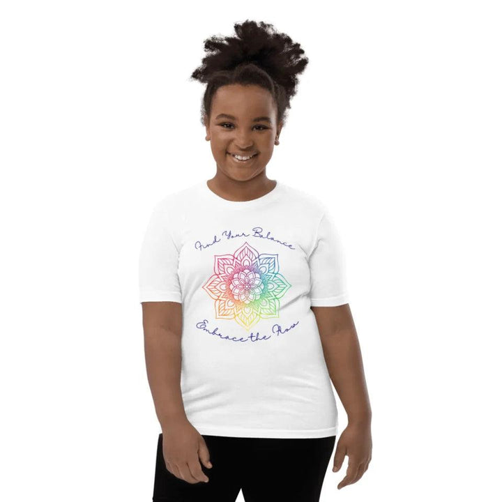 Custom Rainbow and Gold Mandala T-Shirt - ART-TSH106 - ARTFULANE