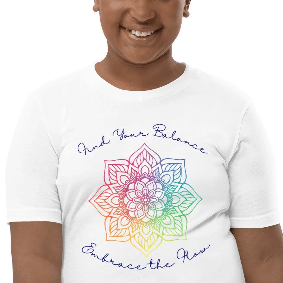 Custom Rainbow and Gold Mandala T-Shirt - ART-TSH106 - ARTFULANE