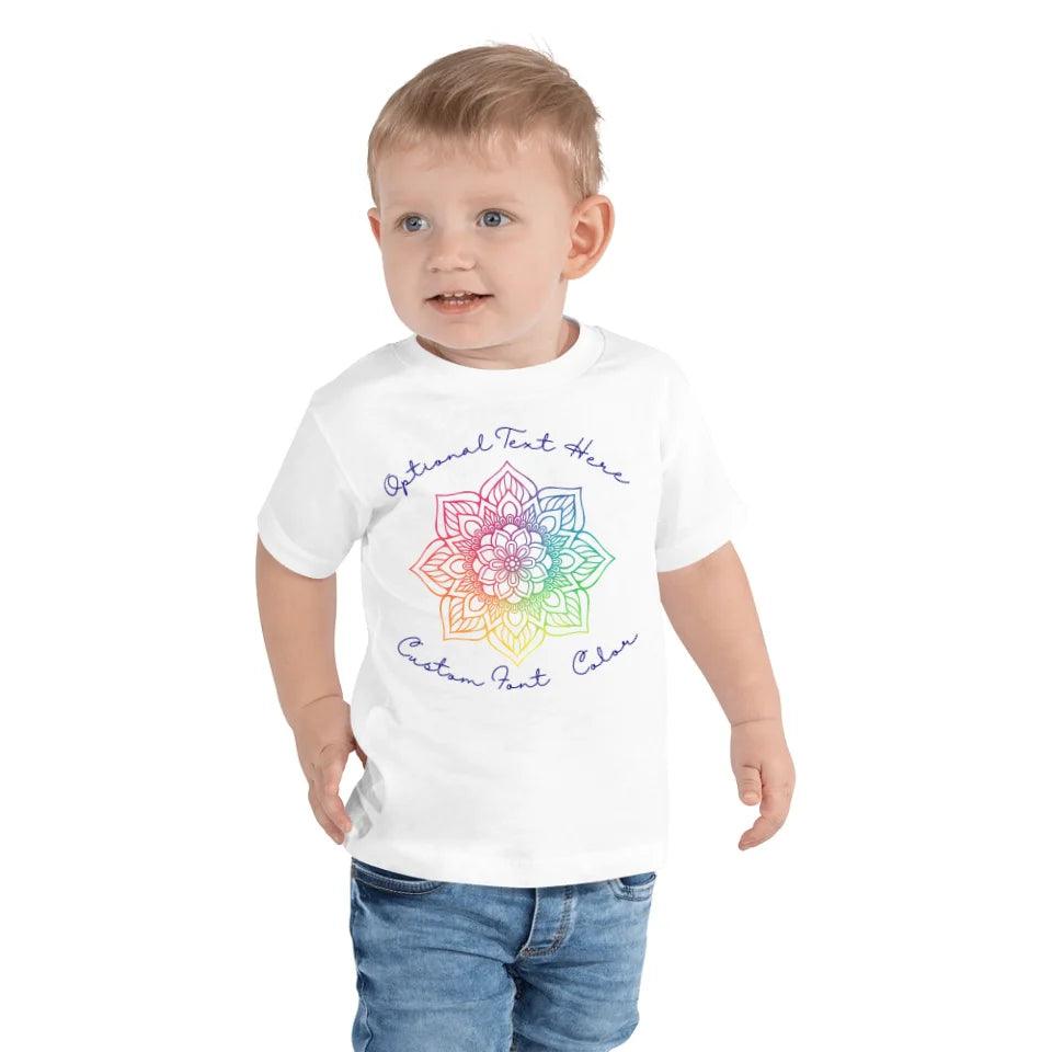 Custom Rainbow and Gold Mandala T-Shirt - ART-TSH106 - ARTFULANE