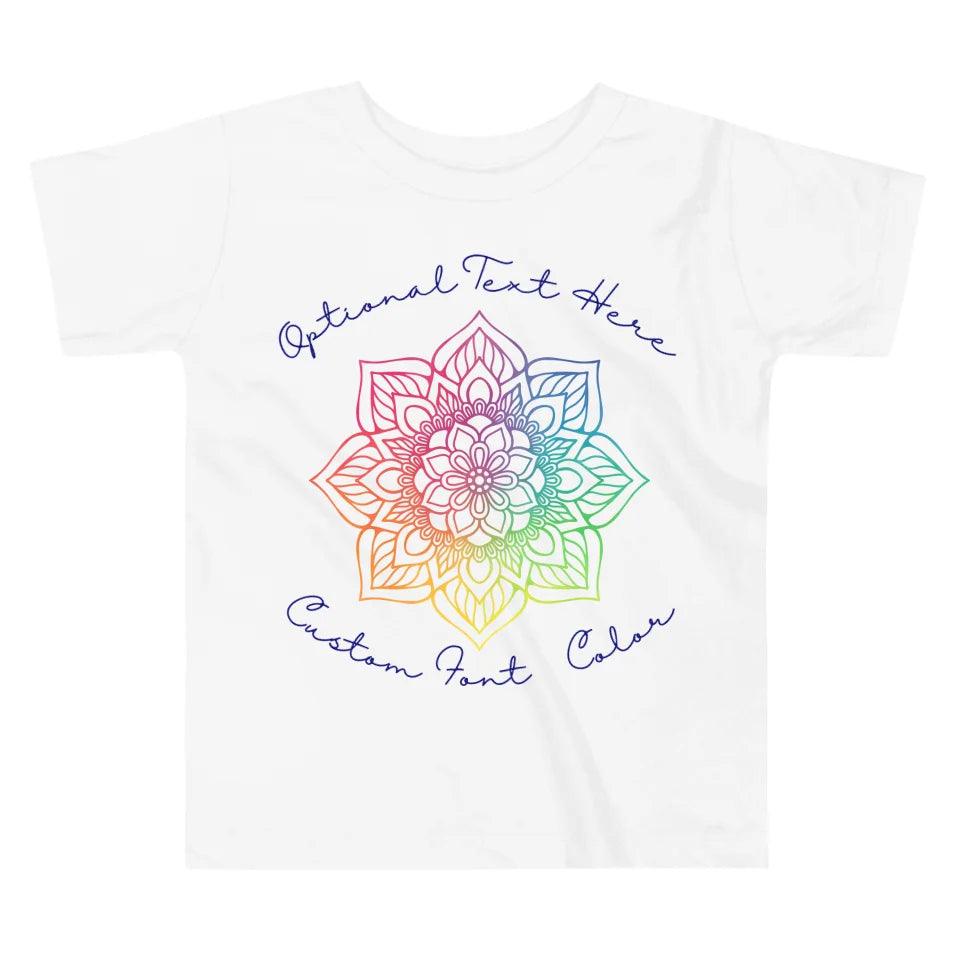 Custom Rainbow and Gold Mandala T-Shirt - ART-TSH106 - ARTFULANE