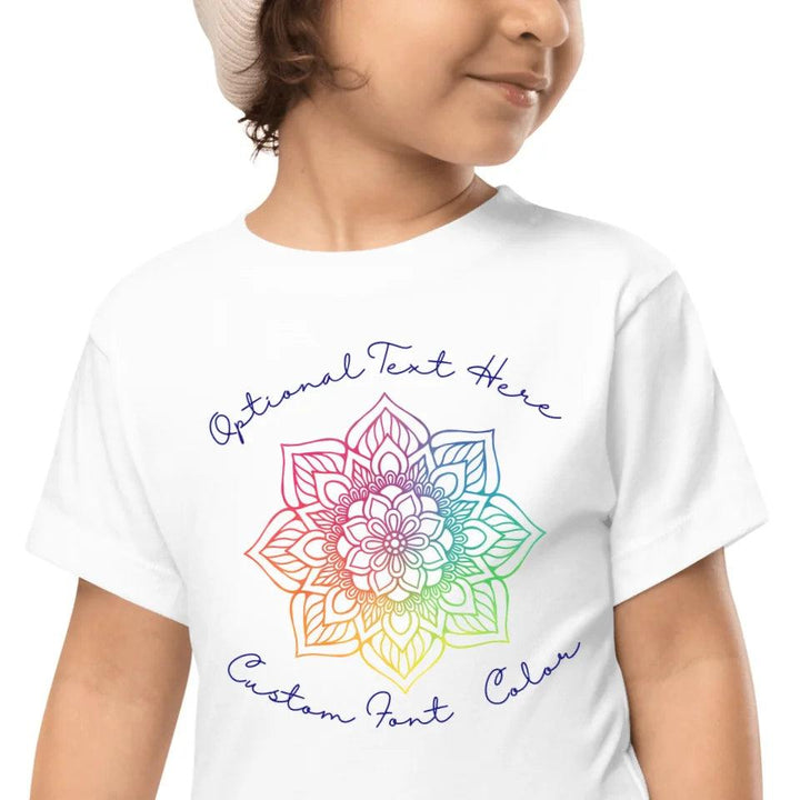 Custom Rainbow and Gold Mandala T-Shirt - ART-TSH106 - ARTFULANE