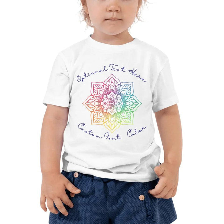 Custom Rainbow and Gold Mandala T-Shirt - ART-TSH106 - ARTFULANE