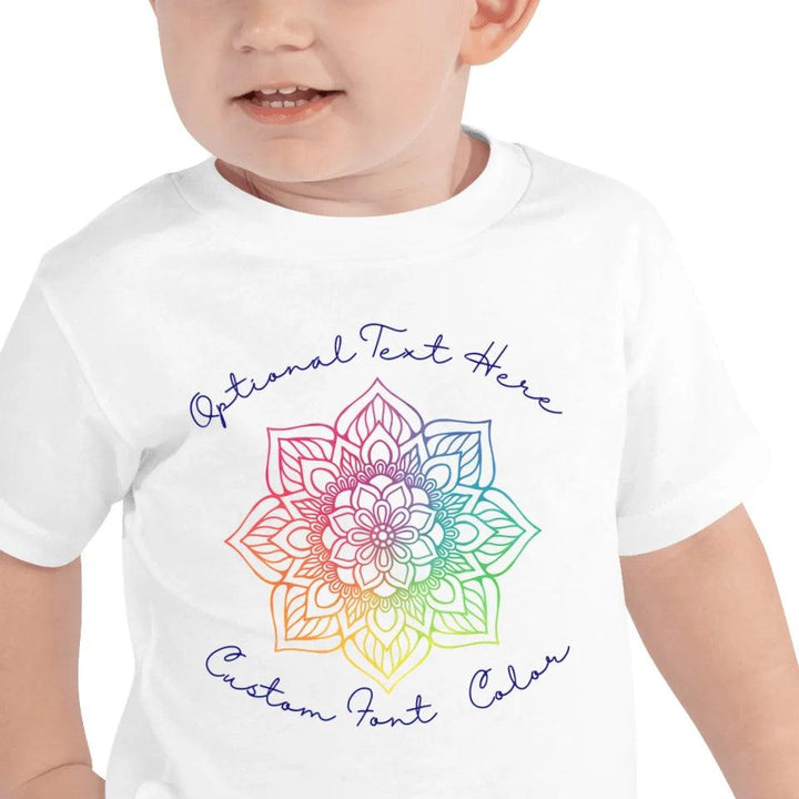 Custom Rainbow and Gold Mandala T-Shirt - ART-TSH106 - ARTFULANE