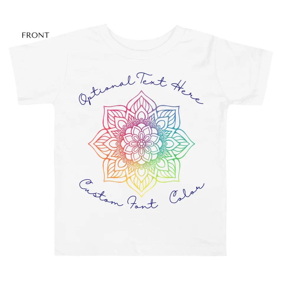 Custom Rainbow and Gold Mandala T-Shirt - ART-TSH106 - ARTFULANE