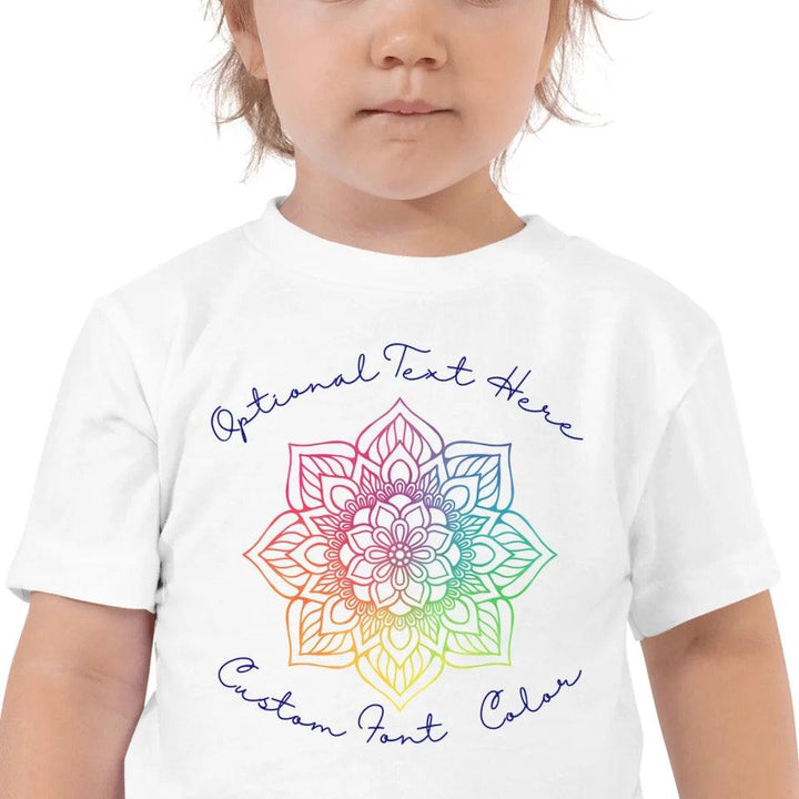 Custom Rainbow and Gold Mandala T-Shirt - ART-TSH106 - ARTFULANE