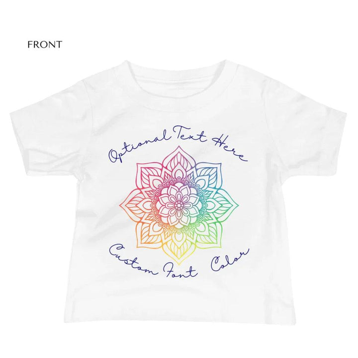 Custom Rainbow and Gold Mandala T-Shirt - ART-TSH106 - ARTFULANE