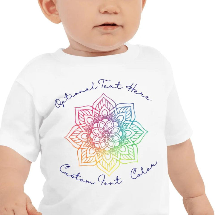 Custom Rainbow and Gold Mandala T-Shirt - ART-TSH106 - ARTFULANE