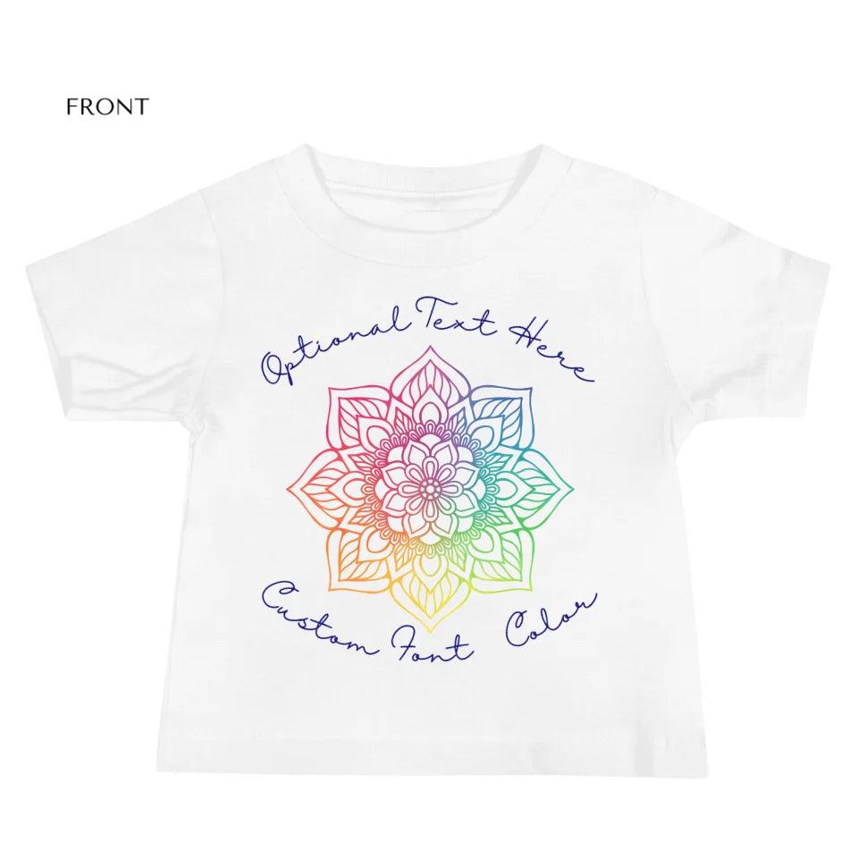 Custom Rainbow and Gold Mandala T-Shirt - ART-TSH106 - ARTFULANE