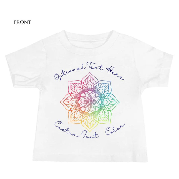 Custom Rainbow and Gold Mandala T-Shirt - ART-TSH106 - ARTFULANE