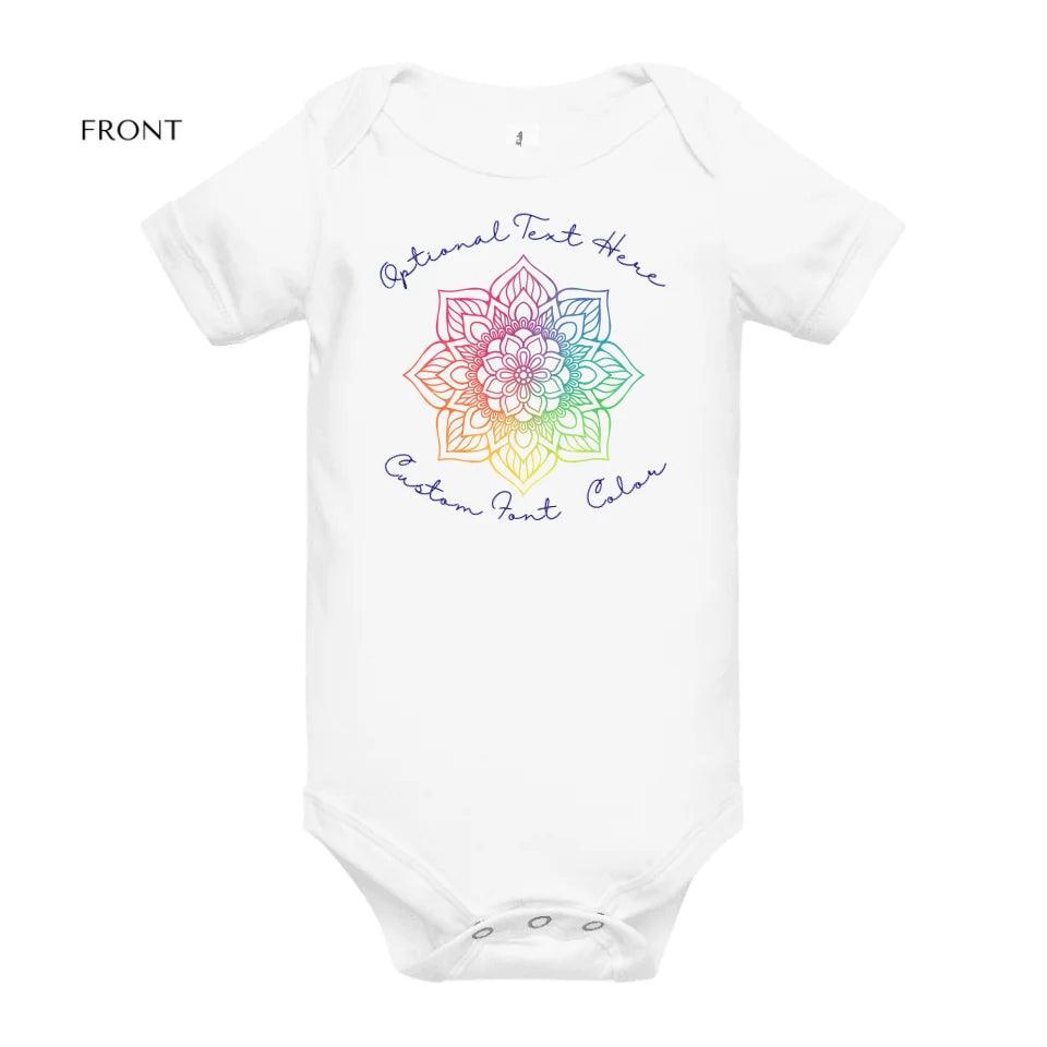 Custom Rainbow and Gold Mandala T-Shirt - ART-TSH106 - ARTFULANE