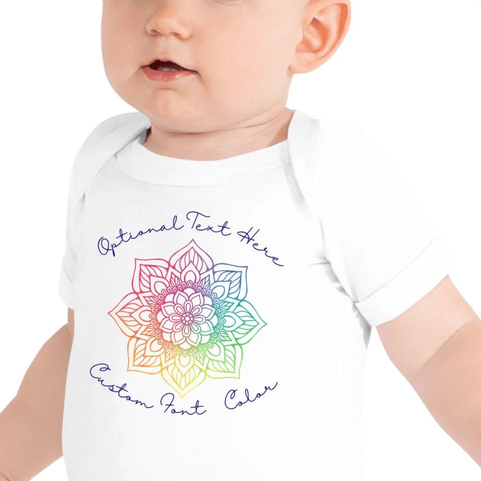 Custom Rainbow and Gold Mandala T-Shirt - ART-TSH106 - ARTFULANE