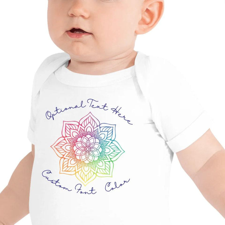 Custom Rainbow and Gold Mandala T-Shirt - ART-TSH106 - ARTFULANE