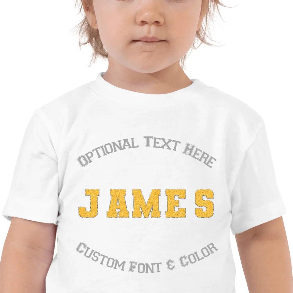 Custom Name Sport Faux Chenille Alphabet T-Shirt - ART-TSH108 - ARTFULANE